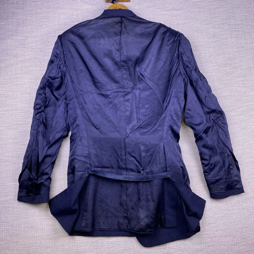 70s 80s Givenchy Gentleman Paris Blazer Suit Jacket (40R) Mens Navy GUC - Picture 5 of 12